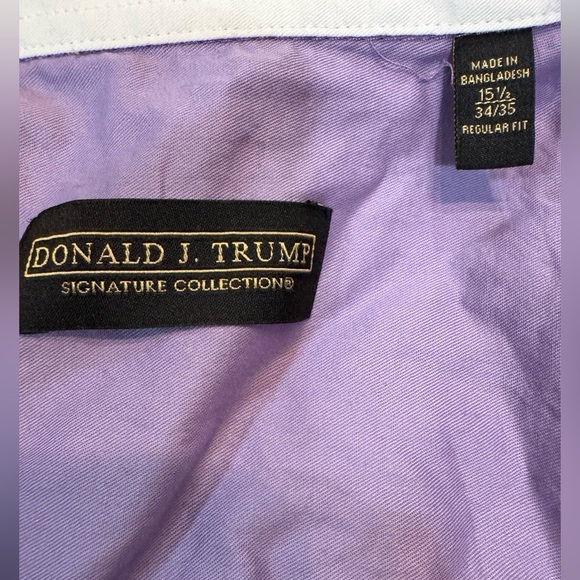 Donald trump collection Purple White Men's Shirt 34/35 - Picture 4 of 5